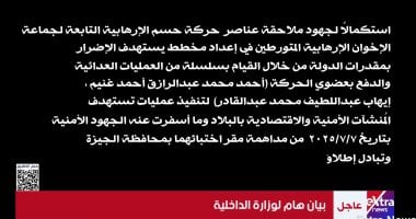 الداخلية تواصل جهودها فى ملاحقة عناصر حركة حسم الإرهابية – اليوم السابع الداخلية تواصل جهودها فى ملاحقة عناصر حركة حسم الإرهابية - اليوم السابع