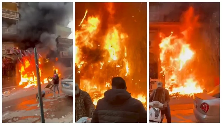 تسرب غاز وراء تفحم مطعم أسماك سيدي بشر بالإسكندرية (فيديو وصور)