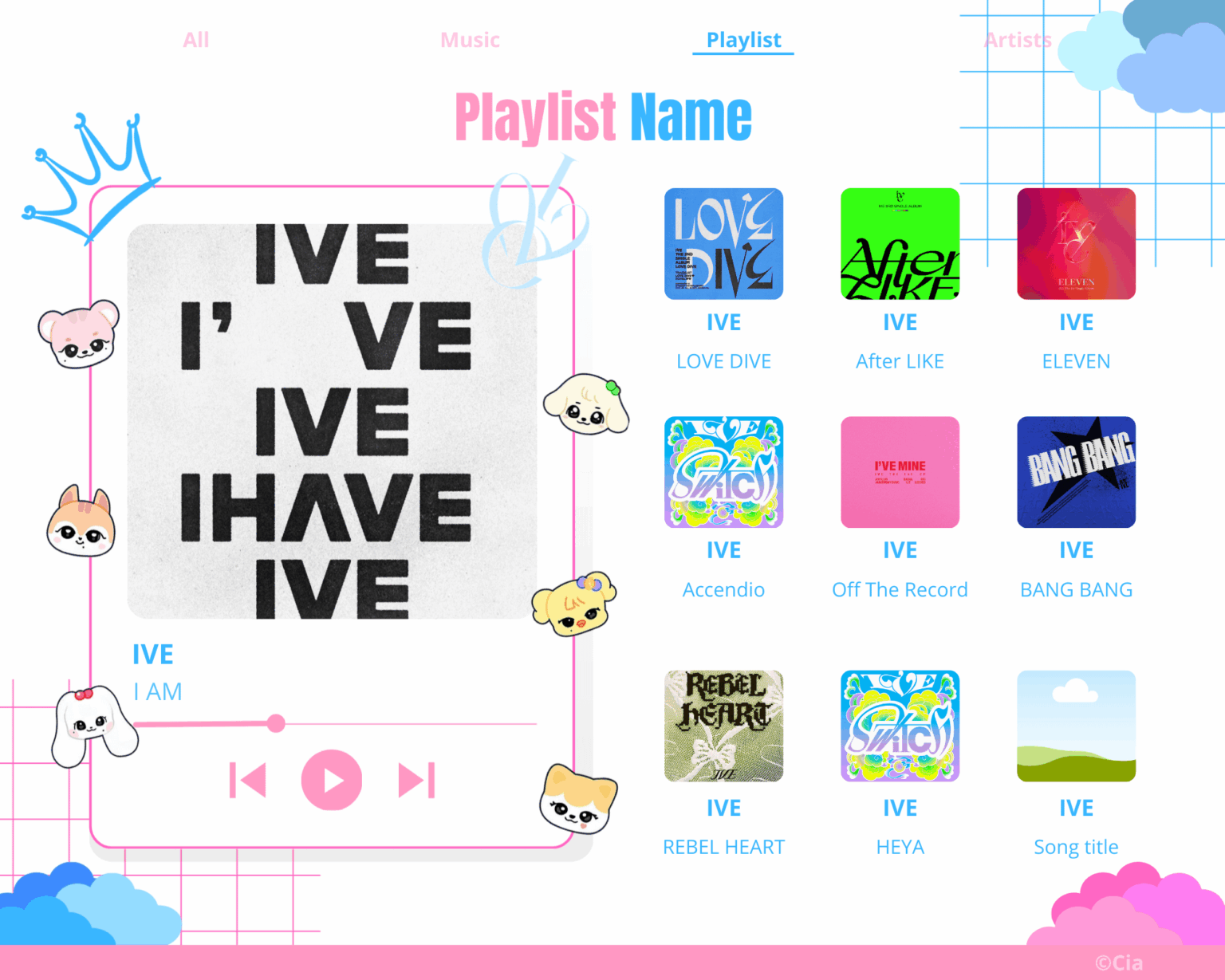 دعونا نبني قائمة تشغيل IVE (تم اختيارها بواسطة r/IVE) (الأغنية رقم 10 واسم قائمة التشغيل)