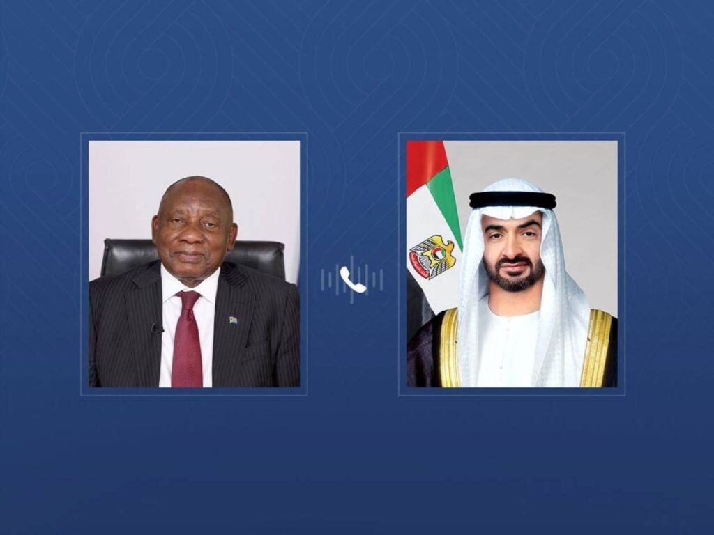 رئيس الدولة يبحث هاتفياً مع رئيس جنوب أفريقيا التصعيد العسكري الذي تشهده المنطقة وتداعياته Al Bayan