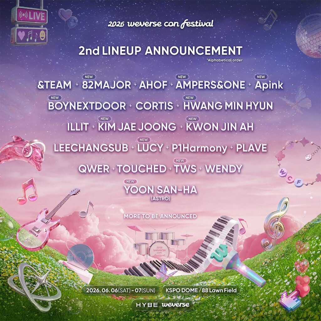 التشكيلة الثانية لمهرجان Weverse Con لعام 2026
