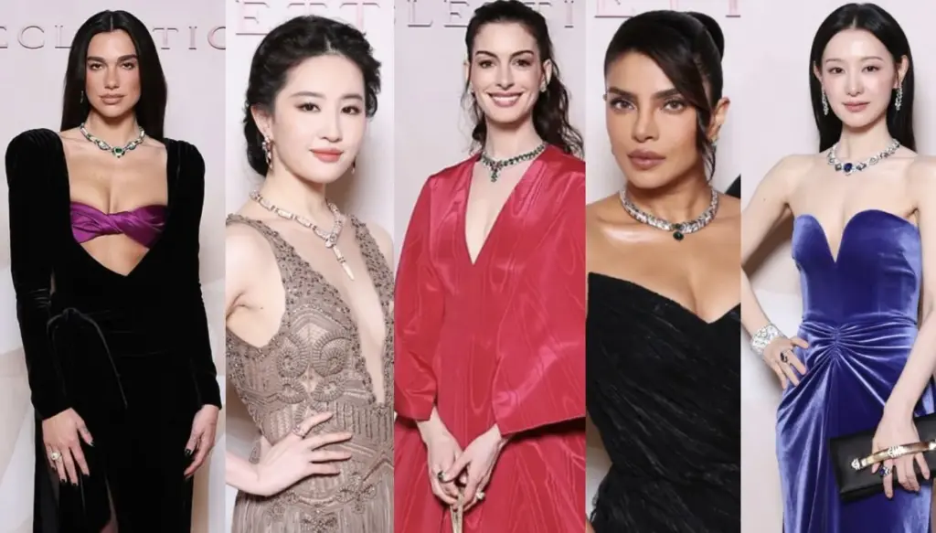 نجمات العالم يشعلن الترند في حفل BVLGARI... آن هاثاواي بالأحمر وإبداع لبناني في الصدارة