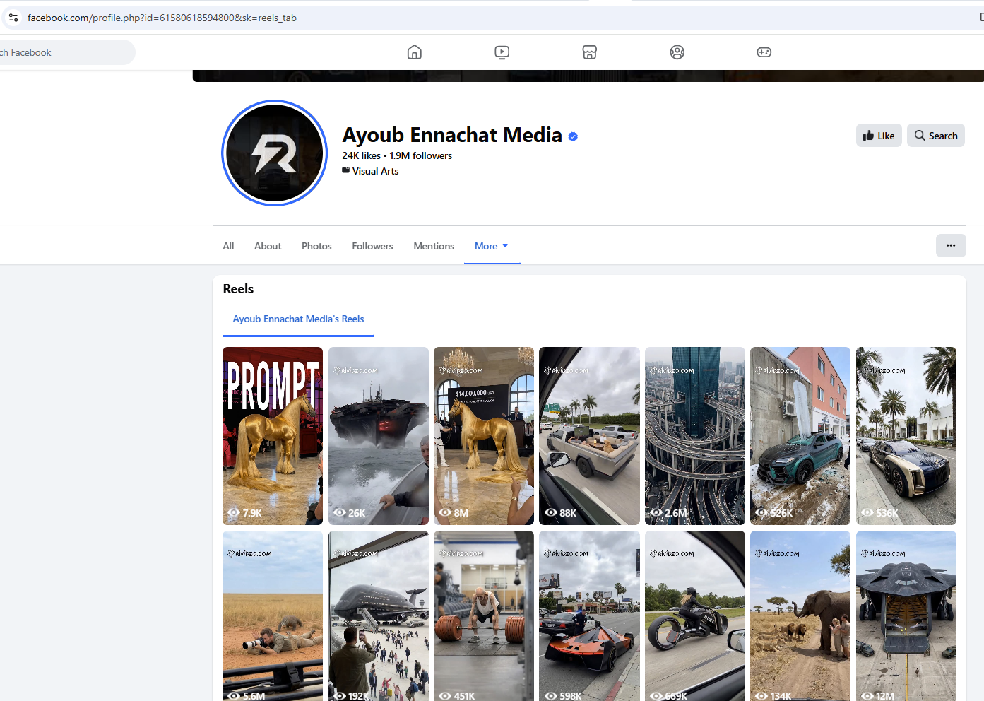 لقطة لحساب Ayoub Ennachat Media في الفايسبوك