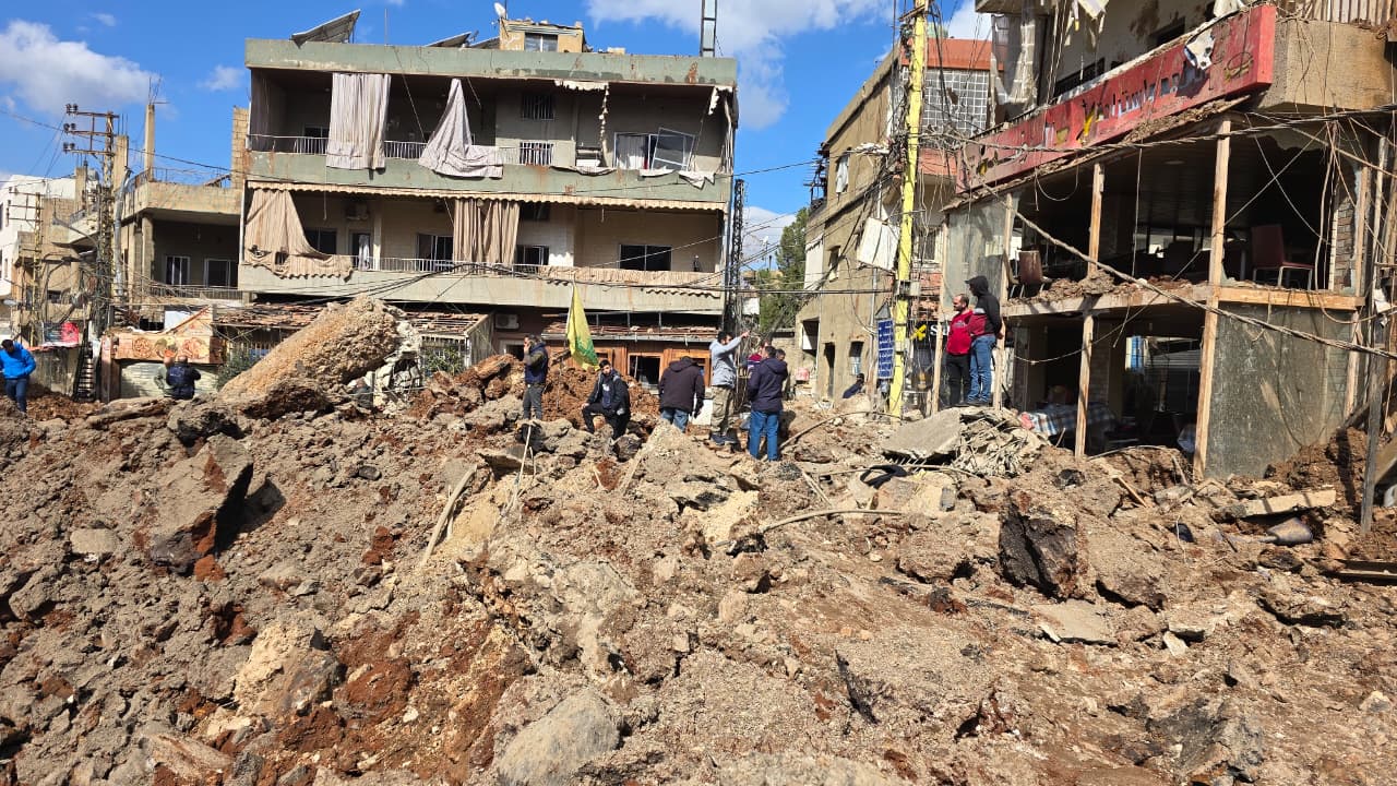 أضرار الإنزال السابق في بلدة النبي شيت (لينا إسماعيل/النهار).