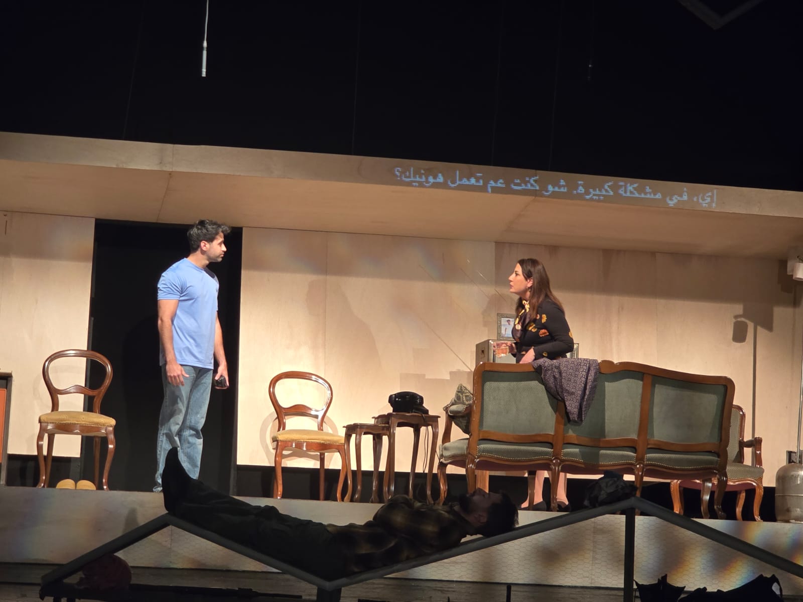 مشهد من المسرحية. (النهار)