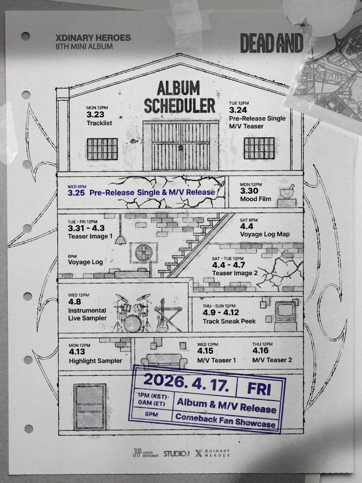 Xdinary Heroes - الألبوم المصغر الثامن "DEAD AND" (جدول العرض التشويقي)