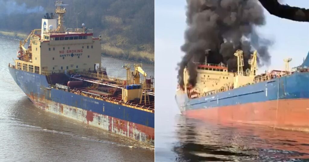 ضربة إيرانية تشعل ناقلة وتغرقها قرب مضيق هرمز | أخبار ضربة إيرانية تشعل ناقلة وتغرقها قرب مضيق هرمز | أخبار