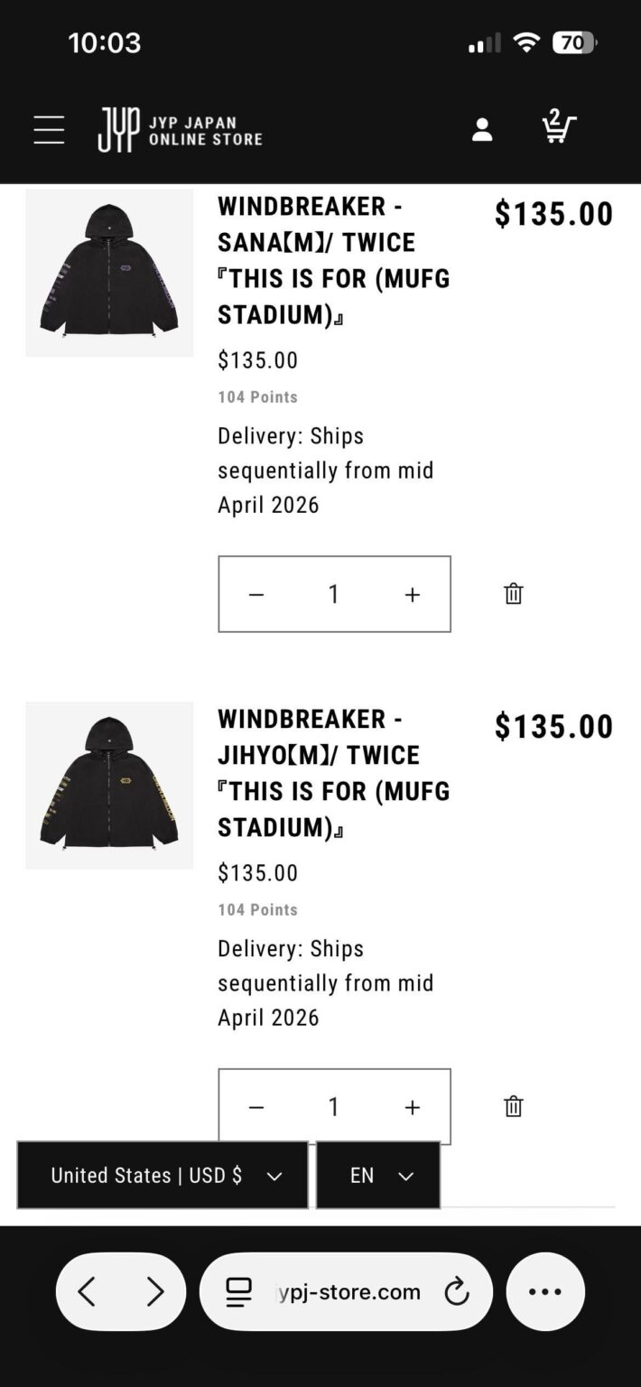 سلعة اليابان مرتين (سترات الرياح)