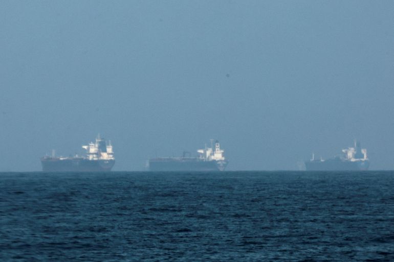 FILE PHOTO: Tankers are seen off the coast of the Fujairah, as Iran vows to close the Strait of Hormuz, amid the U.S.-Israel conflict with Iran, in Fujairah, United Arab Emirates, March 3, 2026. REUTERS/Amr Alfiky/File Photo
