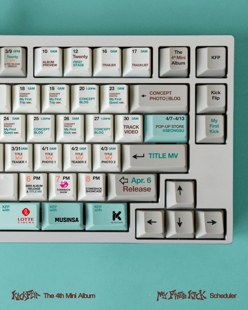 KickFlip - الألبوم المصغر الرابع "My First Kick" (جدول العرض التشويقي / معاينة غلاف الألبوم)