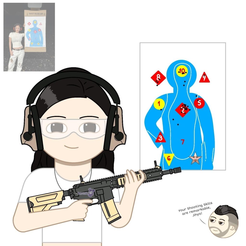 جيهيو في فن الرماية في ميدان الرماية 🔫