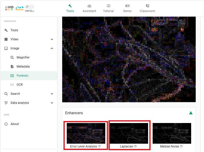 فحص الصورة بواسطة Invid