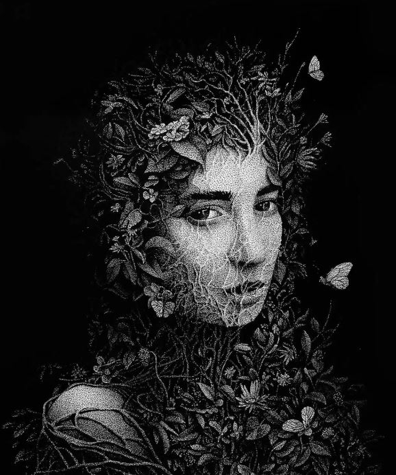 أوكراني يستخدم التنقيط فى رسمه