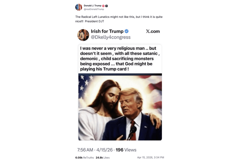 المصدر: حساب الرئيس الأمريكي ترمب على منصته تروث سوشيال نص المنشور The Radical Left Lunatics might not like this, but I think it is quite nice!!! President DJT https://truthsocial.com/@realDonaldTrump/posts/116408742801619405