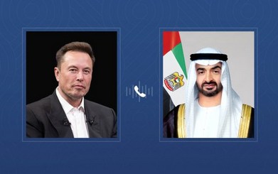 رئيس الدولة يتلقى اتصالاً هاتفياً من إيلون ماسك