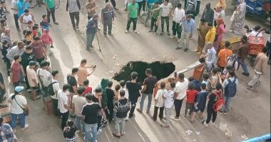 هبوط أرضى فى حدائق المعادى وتقديرات أولية بانفجار ماسورة مياه