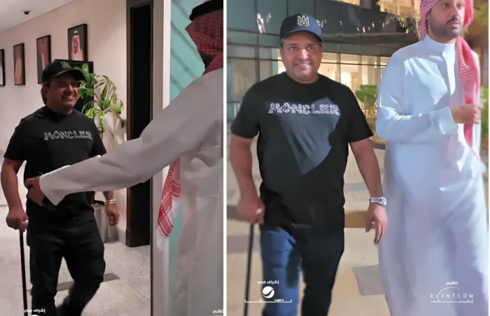 صحيفة المرصد - ظهر متكئًا على عكاز.. بالفيديو: وصول الفنان راشد الماجد إلى جدة لإحياء حفل غنائي