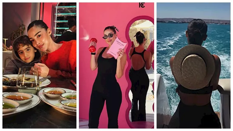 أحدث ظهور لـ بسمة بوسيل مع ابنها آدم تامر حسني