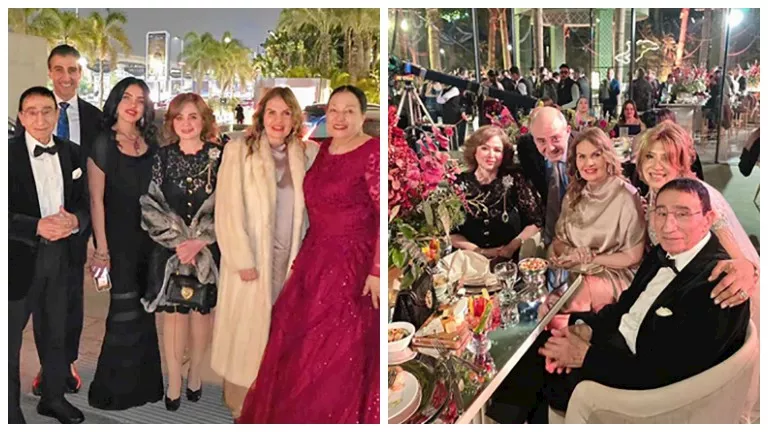 يسرا وإلهام شاهين وليلى علوي في حفل زفاف حفيدة عبدالمنعم عمارة