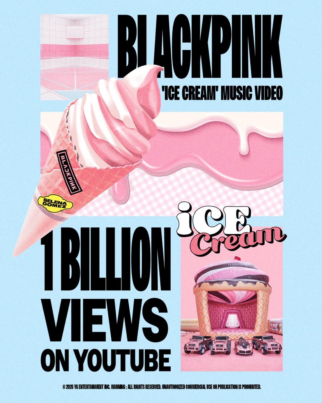 260415 BLACKPINK - أغنية "Ice Cream (مع سيلينا غوميز)" M/V تصل إلى مليار مشاهدة على اليوتيوب! [Official Poster]