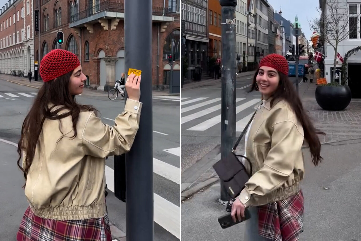 تصرف مفاجئ لممثلة مصرية في كوبنهاغن.. ملصق عن إسرائيل يشعل المنصات | فن