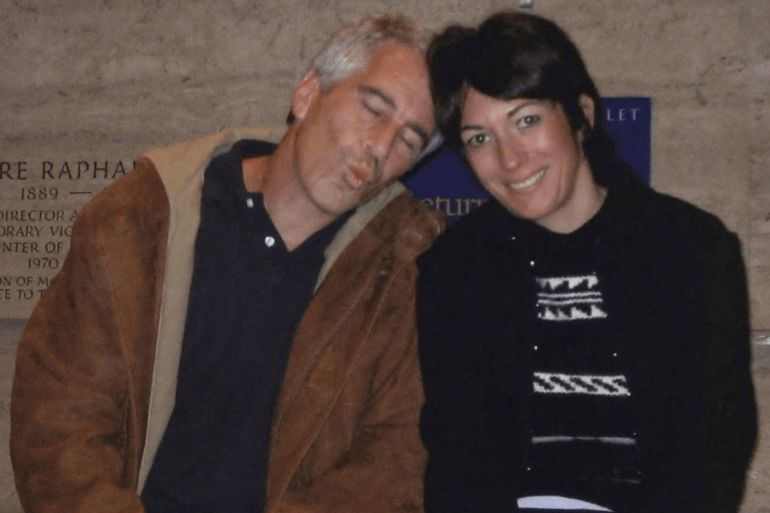 Jeffrey Epstein and Ghislaine Maxwell are seen in this image released by the Department of Justice in Washington, D.C., U.S., on December 19, 2025 as part of a new trove of documents from its investigations into the late financier and convicted sex offender Jeffrey Epstein. U.S. Justice Department/Handout via REUTERS THIS IMAGE HAS BEEN SUPPLIED BY A THIRD PARTY THIS PICTURE WAS PROCESSED BY REUTERS TO ENHANCE QUALITY. AN UNPROCESSED VERSION HAS BEEN PROVIDED SEPARATELY.