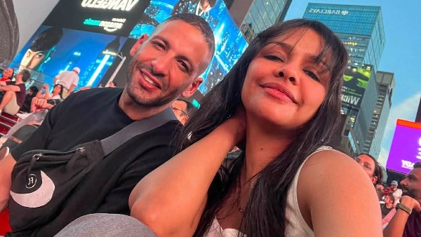 ببطن مكشوف..أسماء ابو اليزيد رفقة زوجها فى شوراع أمريكا