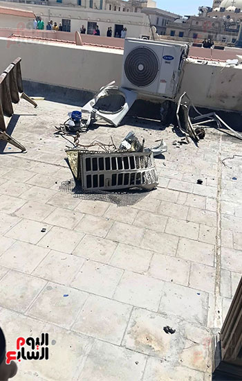 انفجار-تكييف-أعلى-سطح-المحكمة-الكلية-بالإسكندرية