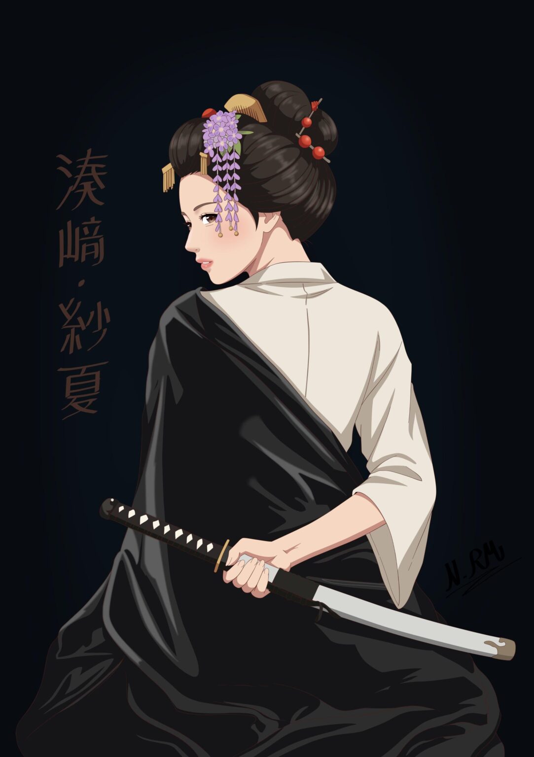 عمل فني لأنيمي لزي سانا التقليدي