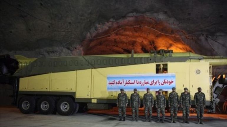 A handout image grab taken from footage broadcast on the of Iran's News Network (IRINN) made available by the Fars news agency on 15 October 2015 shows missile launchers in an underground tunnel at an unknown location in Iran. Media reports that Iran has images of hidden tunnels in medium-range missiles shown for the first time. The Iranian Revolutionary Guards have nationwide hundreds of such bases, said the head of the aviation department, Amir Ali Hajizadeh. EPA/IRNN FROM FARS NEWS AGENCY / HANDOUT
