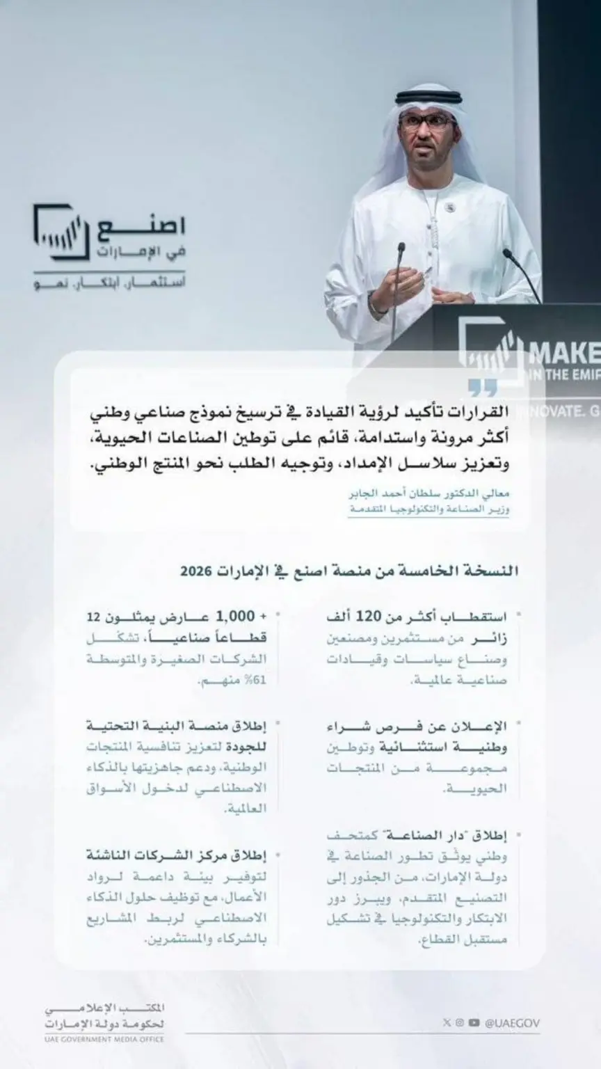 النسخة الخامسة من منصة اصنع في الإمارات 2026 - الخليج