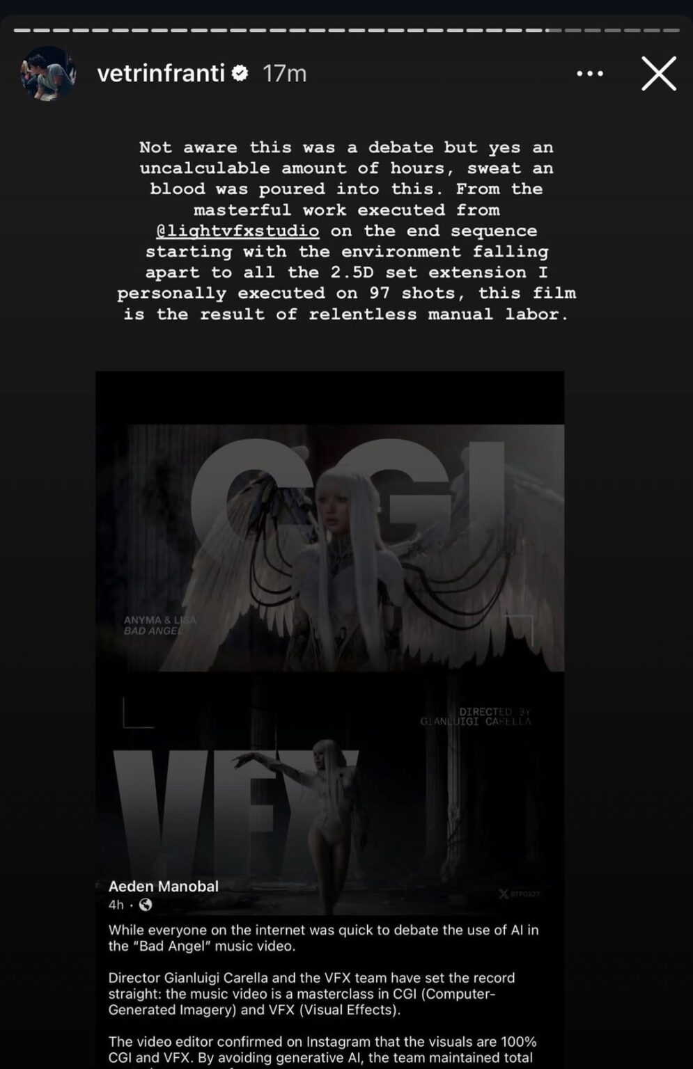 260410 جيانلويجي كاريلا (مخرج MV - Bad Angel) تحديث قصة IG