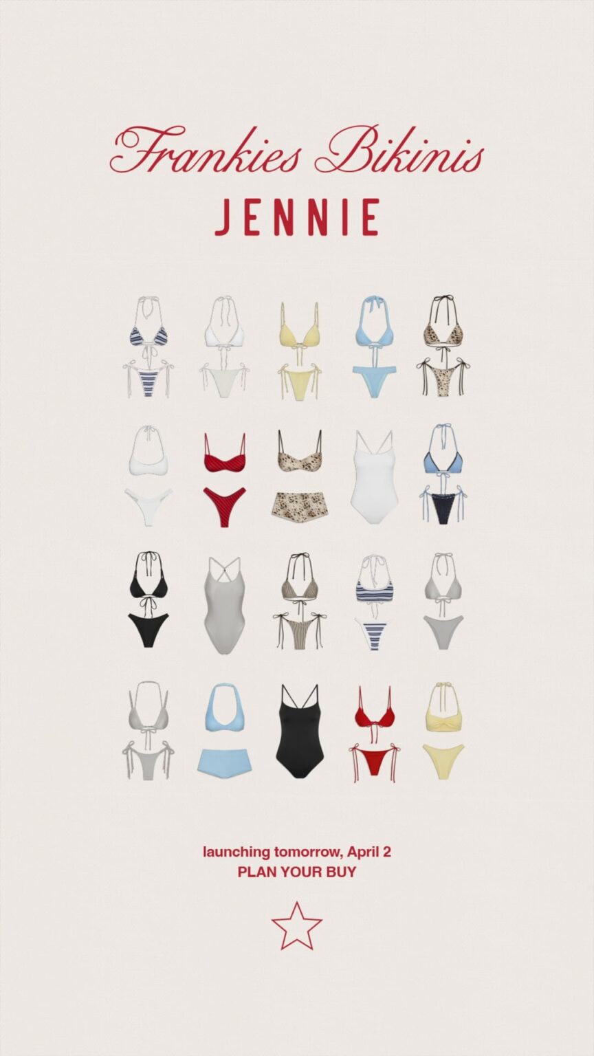 260402 مجموعة بيكيني جيني × فرانكيز | متاح في 3 أبريل عند الساعة 1 صباحًا بتوقيت كوريا