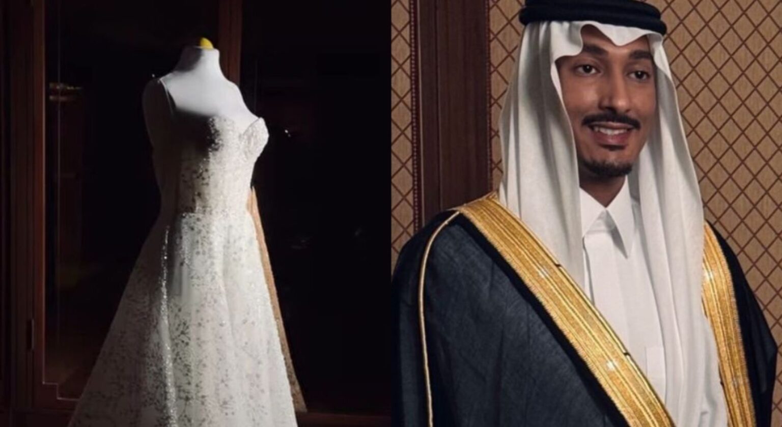 فستان العروس في حفل زفاف بدر محمد عبده يخطف الأنظار