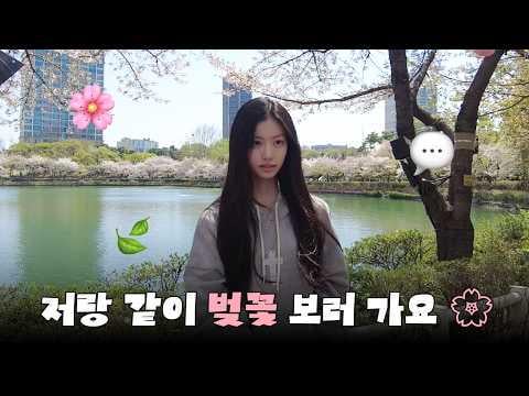 كيم جارام - هيا بنا نذهب لرؤية أزهار الكرز معًا 🌸 | مشاهدة أزهار الكرز في مدونة الفيديو في منتزه بحيرة سيوكتشون (260410) [ENG SUB]