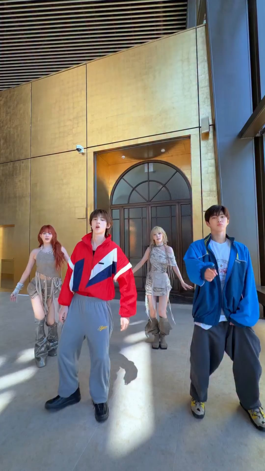 260426 تحديث LE SSERAFIM على TikTok مع مياواكي ساكورا وهونغ إيونتشاي - حان الوقت للاحتفال مع كورتيس جوهون وكيونهو 🚨🎉 (تحدي الاحتفال)