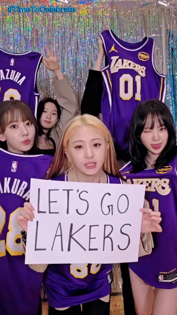 260412 تحديث LE SSERAFIM على TikTok (2) - 🎉تهانينا لفريق LA Lakers لوصوله إلى التصفيات!🏀