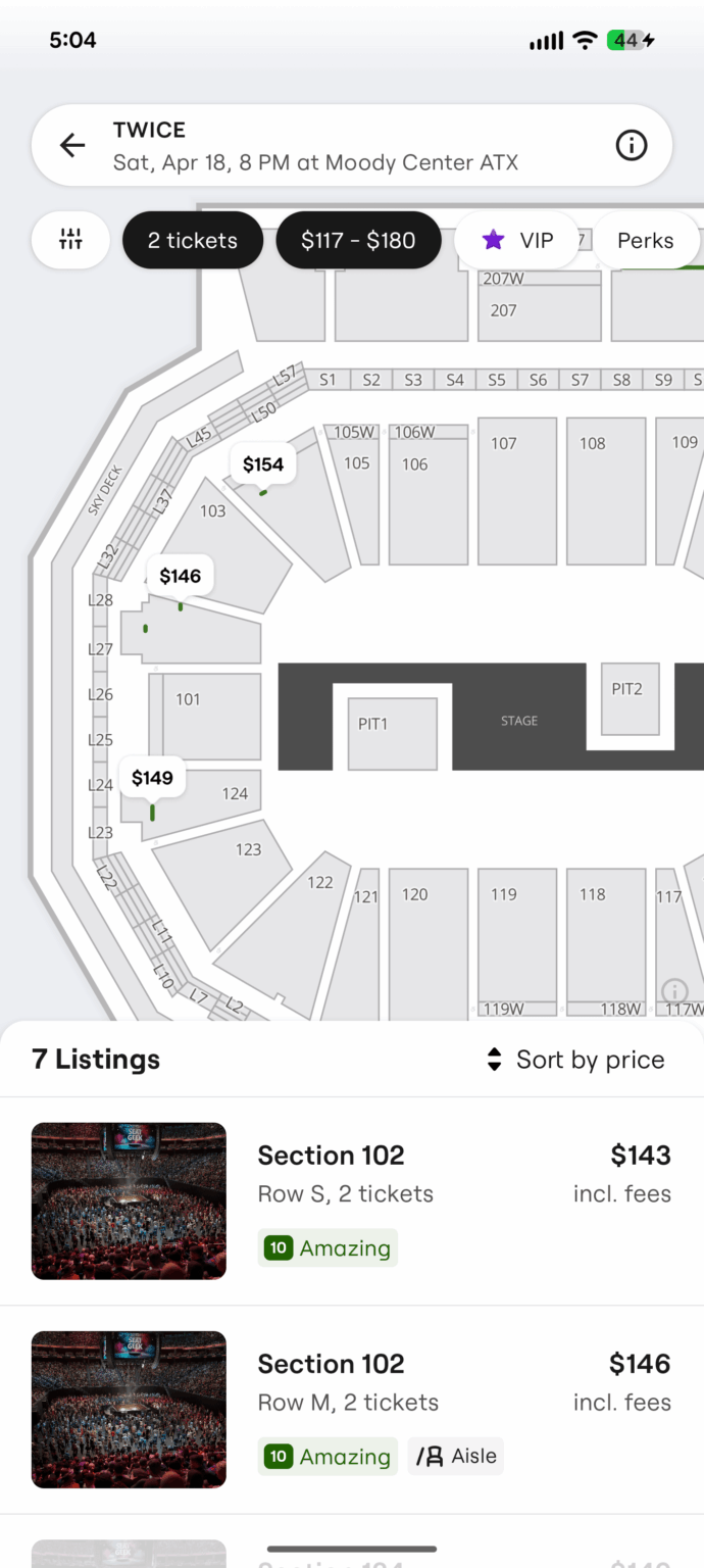 سؤال حول مقاعد عرض أوستن