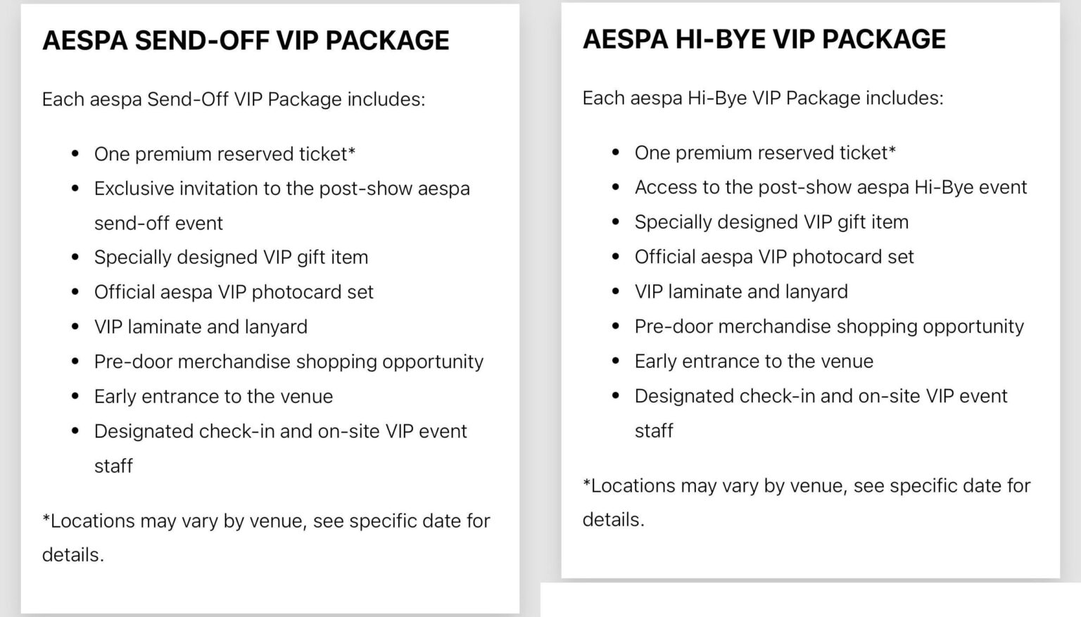 260428 2026-27 aespa LIVE TOUR - SYNK: COMPLæXITY - معلومات VIP لأمريكا الشمالية