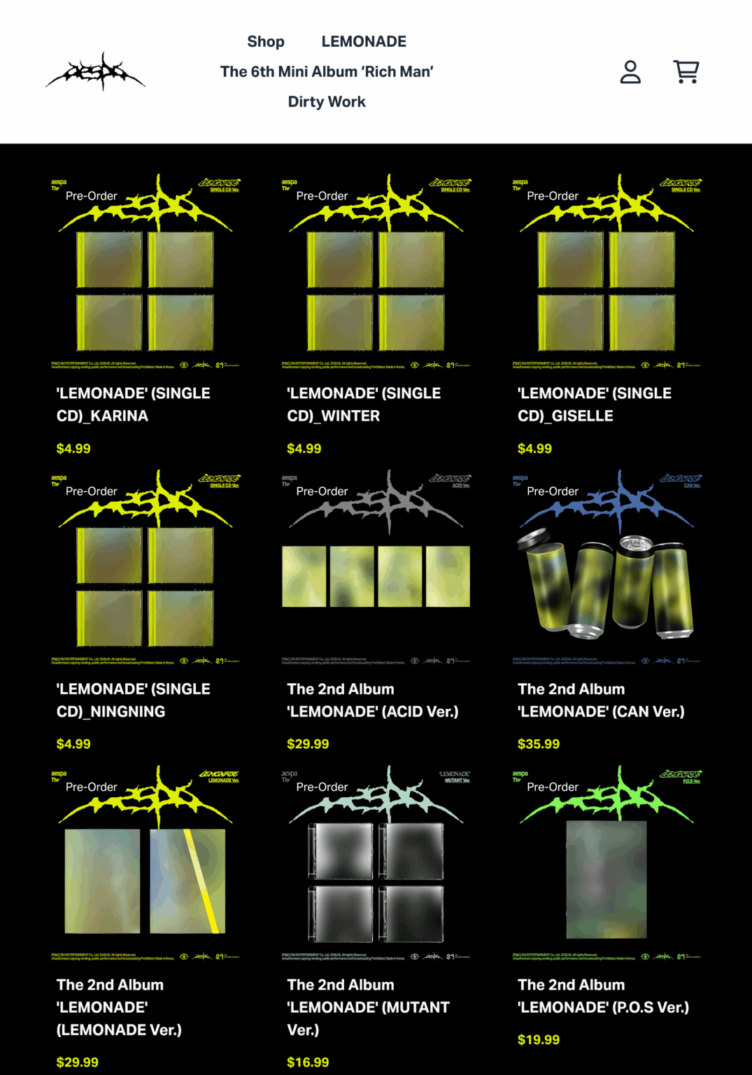 260420 الألبوم الثاني: عصير الليمون (الطلبات المسبقة الحصرية للولايات المتحدة)