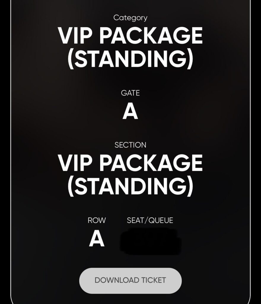 التخلي عن تذكرة VIP الدائمة لعرض KL في 4 أبريل