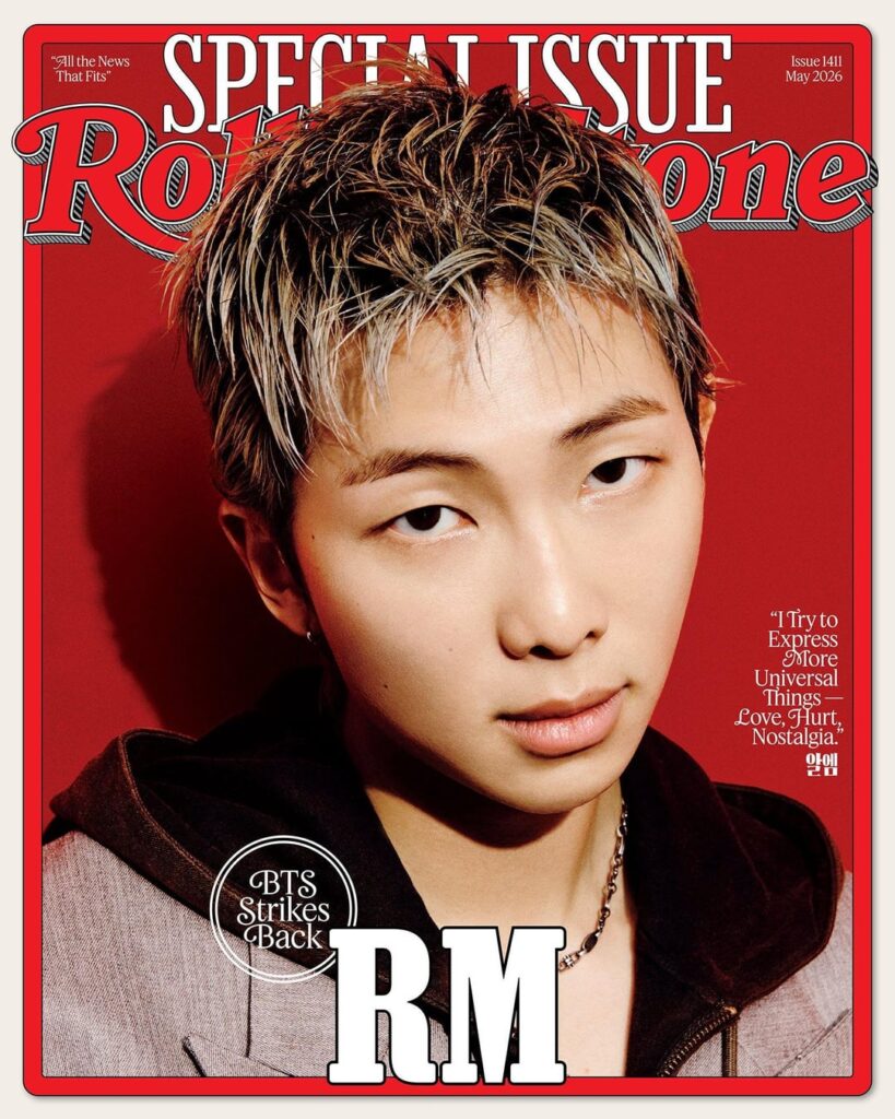 BTS RM – Rolling Stone (إصدار مايو 2026 – غلاف فردي وصور) BTS RM - Rolling Stone (إصدار مايو 2026 - غلاف فردي وصور)
