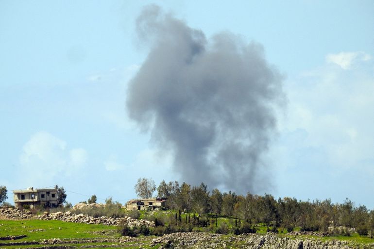 Smoke rises after an Israeli strike, amid escalating hostilities between Israel and Hezbollah, as the U.S.-Israeli conflict with Iran continues, in southern Lebanon, March 31, 2026. REUTERS/Stringer