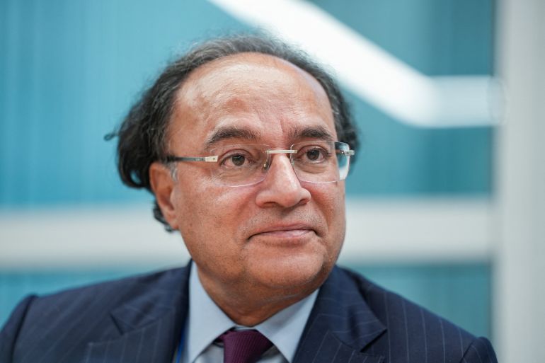 Pakistan Finance Minister Muhammad Aurangzeb during an interview at the International Monetary Fund and World Bank Group’s annual spring meetings in Washington D.C., U.S., April 13, 2026. REUTERS/Ken Cedeno