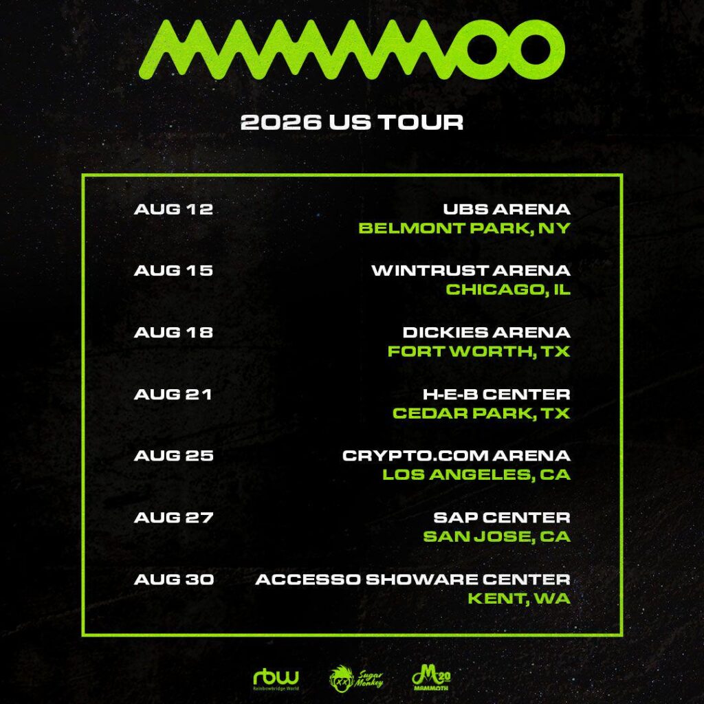 MAMAMOO - جولة الولايات المتحدة لعام 2026 (ملصق التواريخ والأماكن)
