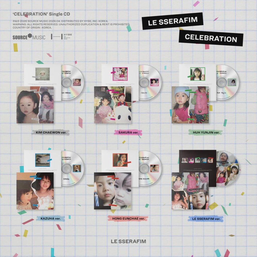 260414 LE SSERAFIM - الأغنية الرئيسية: CELEBRATION (معاينة غلاف الألبوم + معلومات الطلب المسبق)