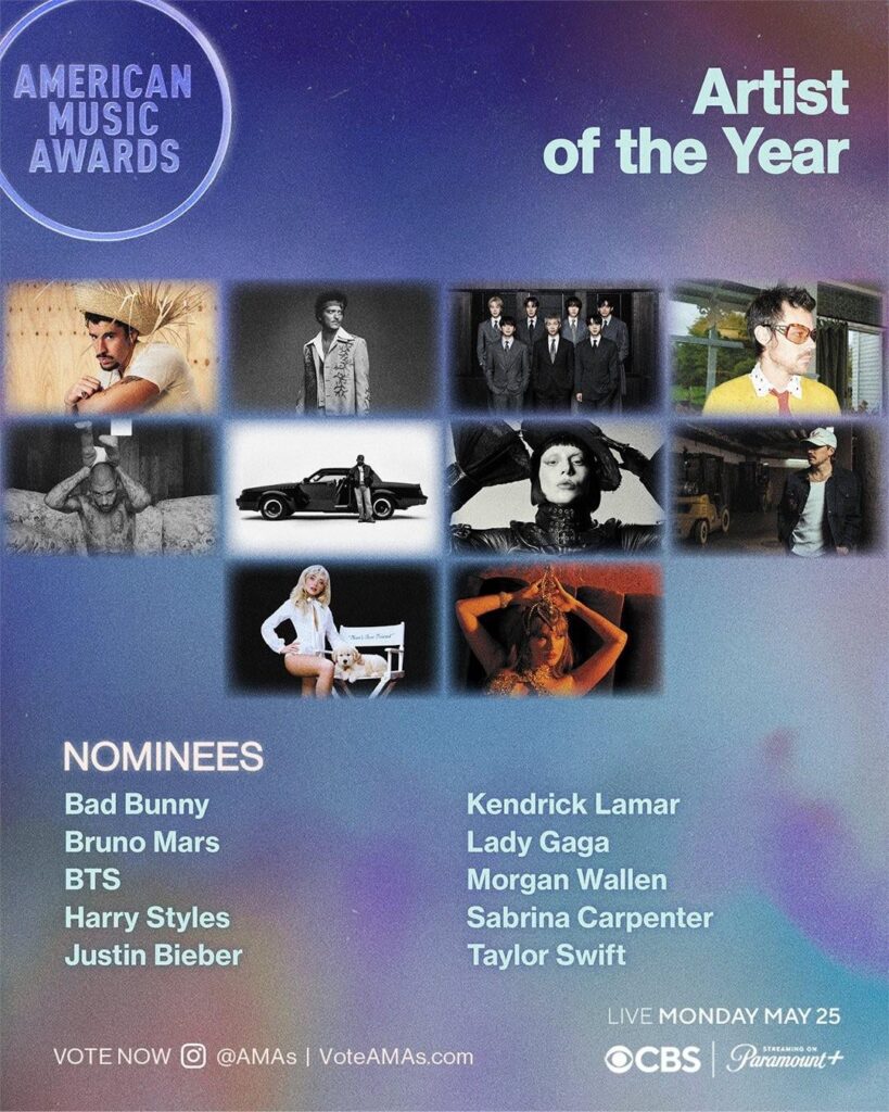 المرشحون لجوائز الموسيقى الأمريكية لعام 2026 المرشحون لجوائز الموسيقى الأمريكية لعام 2026