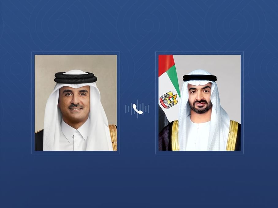 رئيس الدولة وأمير قطر يبحثان خلال اتصال هاتفي العلاقات الأخوية والتطورات الإقليمية رئيس الدولة وأمير قطر يبحثان خلال اتصال هاتفي العلاقات الأخوية والتطورات الإقليمية