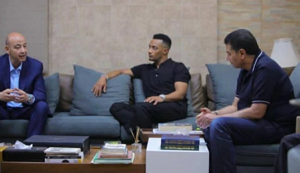 جانب من لقاء محمد رمضان وعمرو أديب