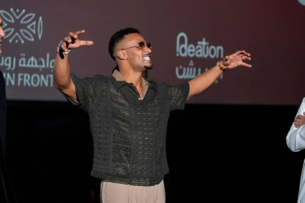 محمد رمضان وأسرة فيلم &laquo;أسد&raquo; يحتفلون بالعرض الأول للفيلم في السعودية